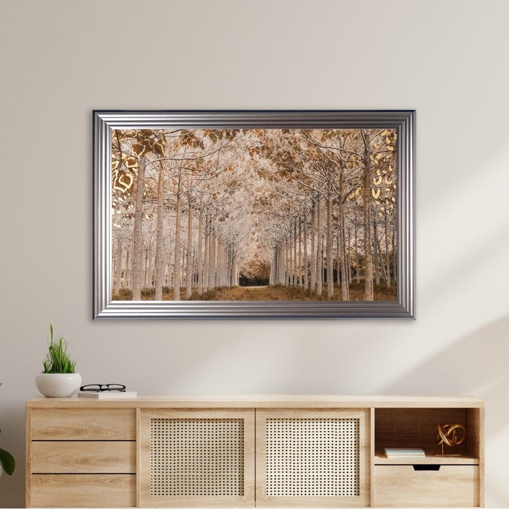 The Walk White Gold Framed Wall Art - 114 x 74 cm